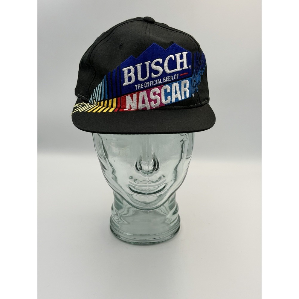 Vintage 90s Busch NASCAR Snapback Hat American Needle Racing Cap